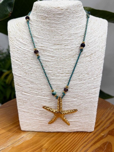 COLLAR CORDON VERDE ESTRELLA DE MAR